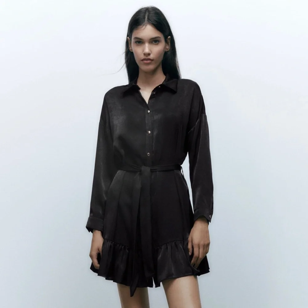Zara Satin Shirt Dress - Picture 1 of 9